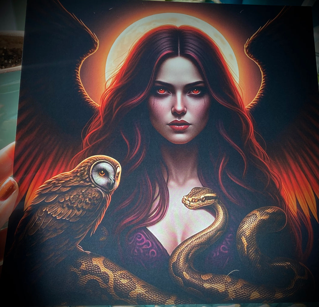 Lilith Art Print: The Winged Guardian of Shadow and Power